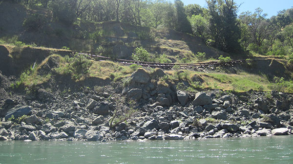 Railroad falling into the Eel River