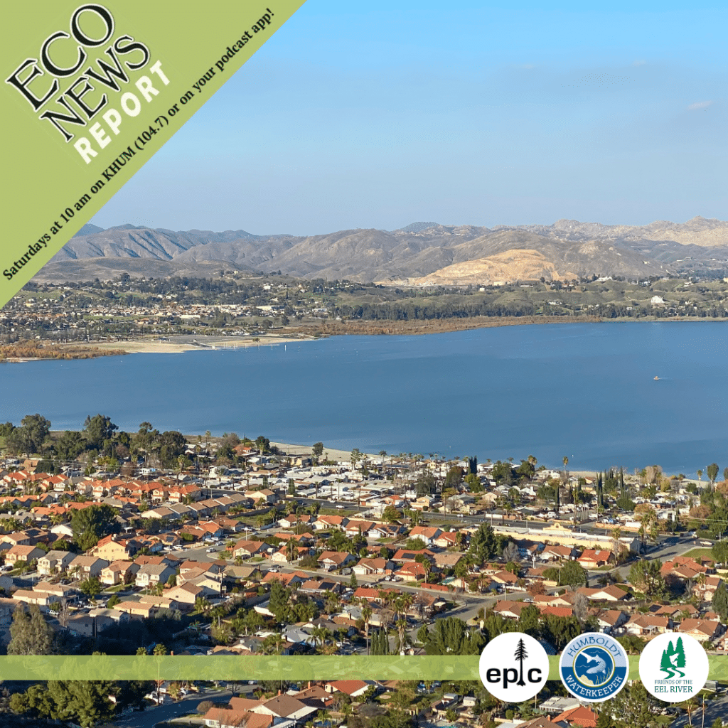 The Eco News Report airs live on Saturdays at 10 A.M. on K. HUM 104.7 or on your podcast app. Brought to you by the Environmental Protection Information Center, Humboldt Waterkeeper, and Friends of the Eel River. This week features Lake Elsinore in southern California.