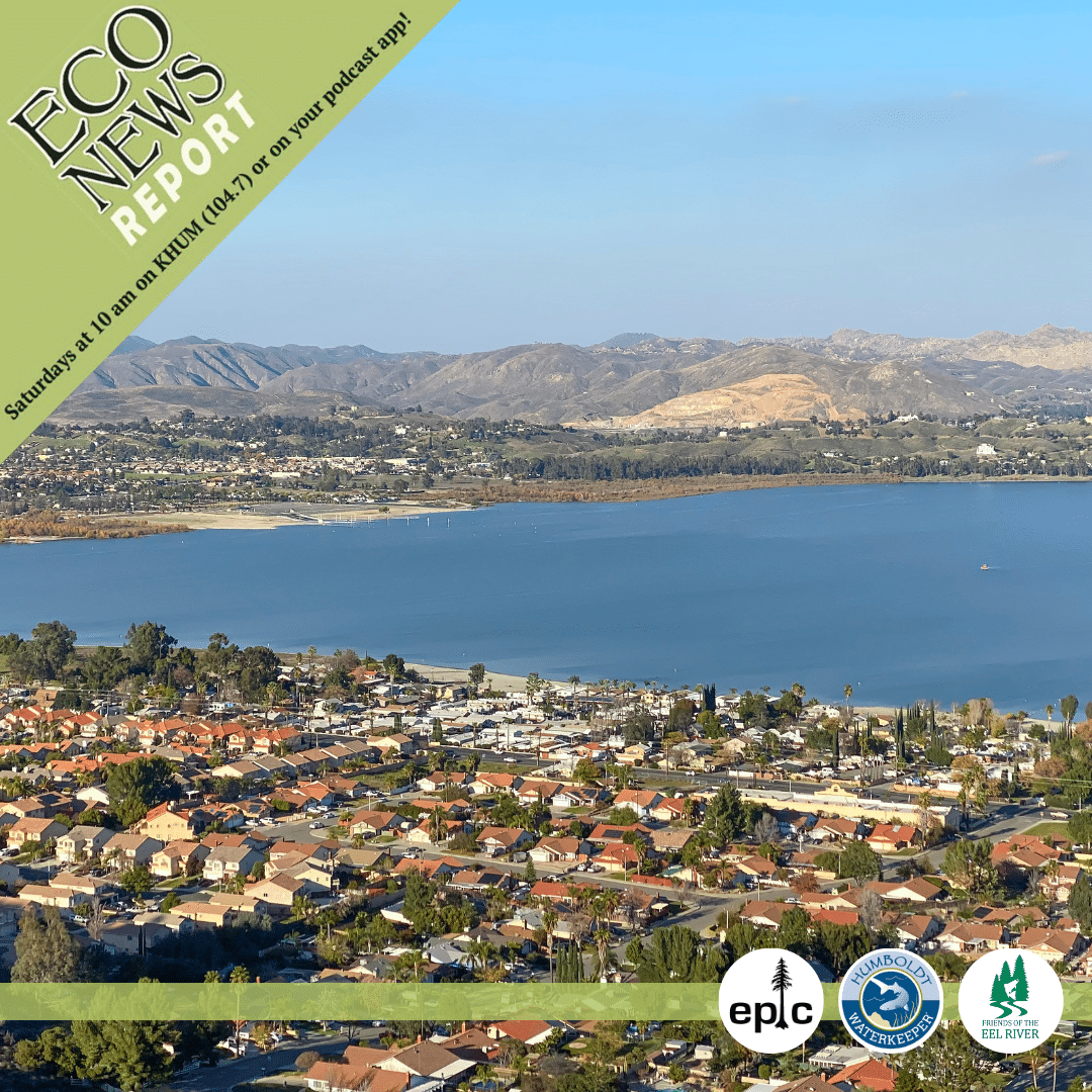 The EcoNews Report airs live on Saturdays at 10 A.M. on K. HUM 104.7 or on your podcast app. Brought to you by the Environmental Protection Information Center, Humboldt Waterkeeper, and Friends of the Eel River. This week features Lake Elsinore in southern California.
